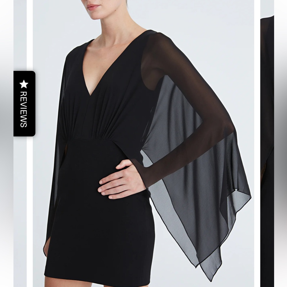 Halston Evening Rylee Crepe Caftan Sleeve Mini dress Size 4